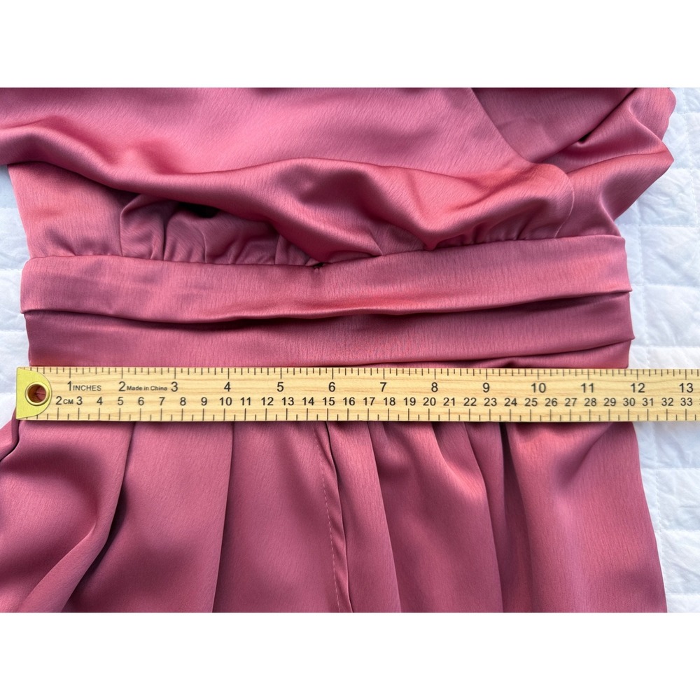 Lulus Pink Satin Off Shoulder Draped Mini Dress D17130 Cocktail Party XS NEW - Picture 7 of 11